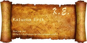 Kaluzsa Erik névjegykártya